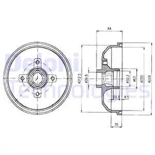 спирачен барабан DELPHI BF293