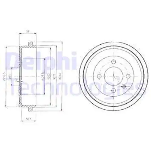 спирачен барабан DELPHI BF410