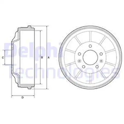 спирачен барабан DELPHI BF562