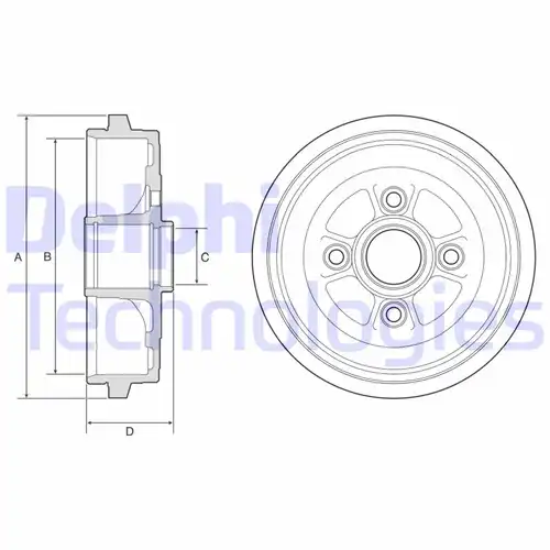 спирачен барабан DELPHI BF574