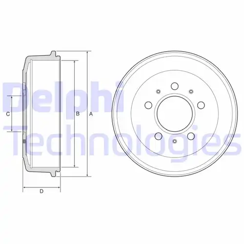 спирачен барабан DELPHI BF603