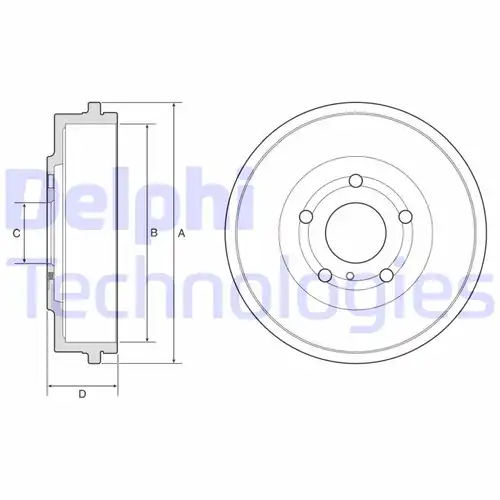 спирачен барабан DELPHI BF639