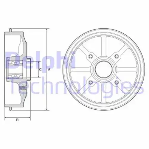 спирачен барабан DELPHI BFR484