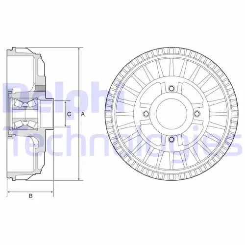 спирачен барабан DELPHI BFR621