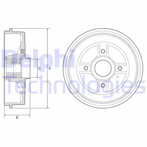 спирачен барабан DELPHI BFR624