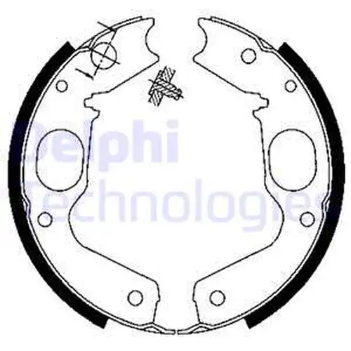 комплект спирачна челюст, ръчна спирачка DELPHI LS1898