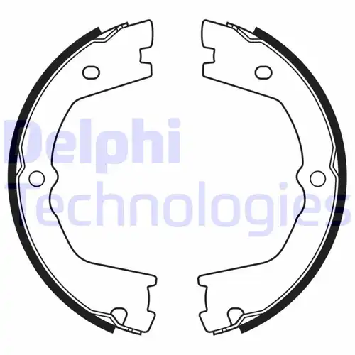 комплект спирачна челюст, ръчна спирачка DELPHI LS2178