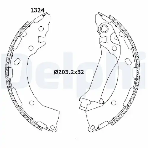 комплект спирачна челюст DELPHI LS2200