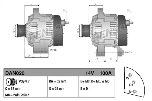 генератор DENSO DAN020