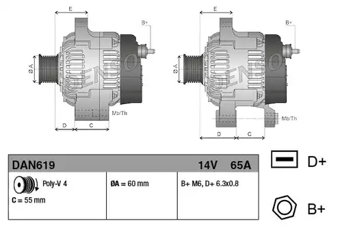 генератор DENSO DAN619