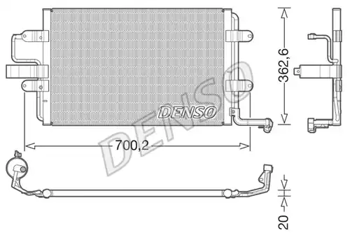 кондензатор, климатизация DENSO DCN32022