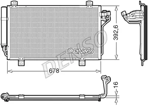 кондензатор, климатизация DENSO DCN44015