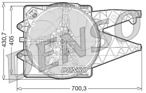 вентилатор, охлаждане на двигателя DENSO DER01020