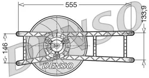 вентилатор, охлаждане на двигателя DENSO DER09017