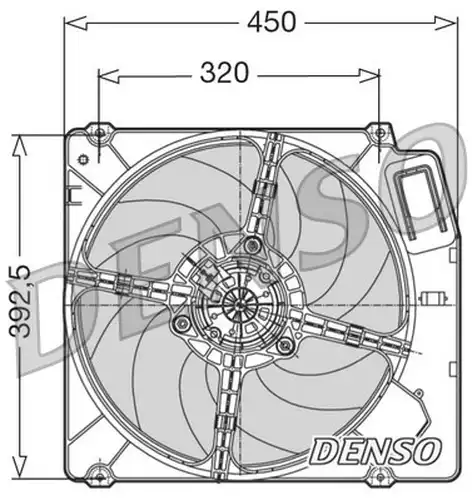 вентилатор, охлаждане на двигателя DENSO DER09028