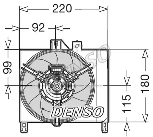 вентилатор, охлаждане на двигателя DENSO DER16003