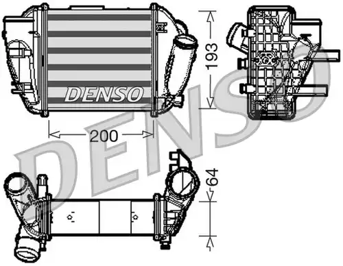 интеркулер (охладител за въздуха на турбината) DENSO DIT02005