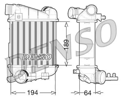 интеркулер (охладител за въздуха на турбината) DENSO DIT02027