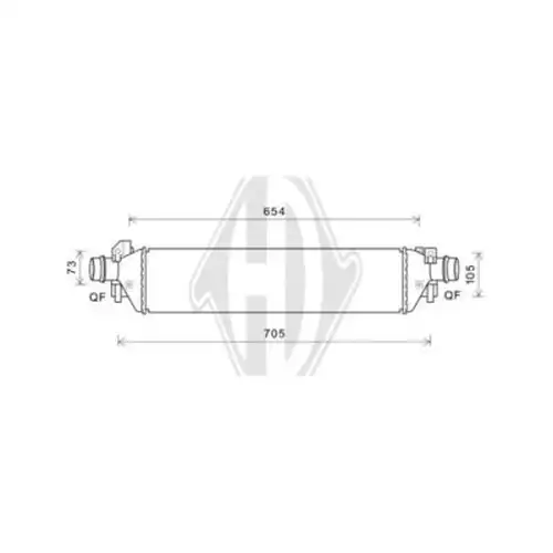 интеркулер (охладител за въздуха на турбината) DIEDERICHS DCA1147