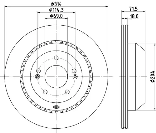 спирачен диск DON PCD17582