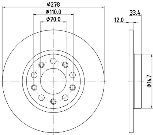 спирачен диск DON PCD21852