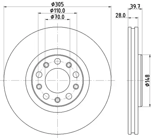 спирачен диск DON PCD22852