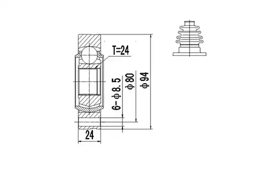 каре комплект, полуоска DYNAMATRIX DCV605001