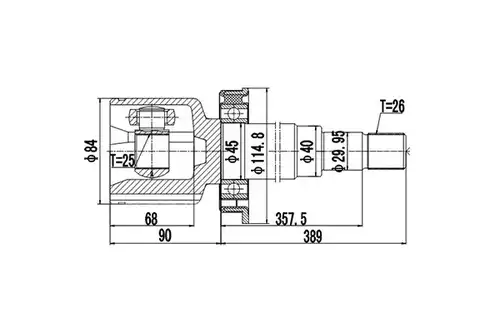 каре комплект, полуоска DYNAMATRIX DCV618041