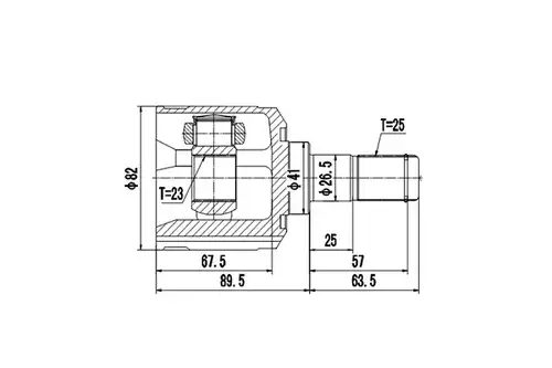 каре комплект, полуоска DYNAMATRIX DCV624008