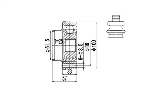 каре комплект, полуоска DYNAMATRIX DCV648004