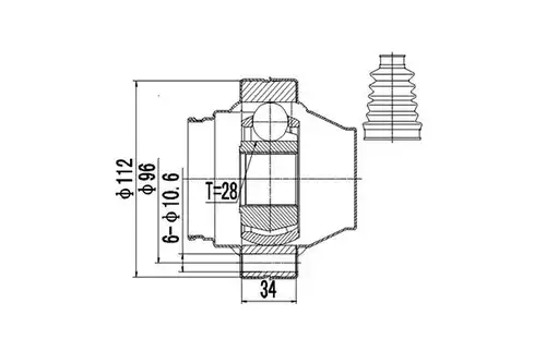 каре комплект, полуоска DYNAMATRIX DCV699148