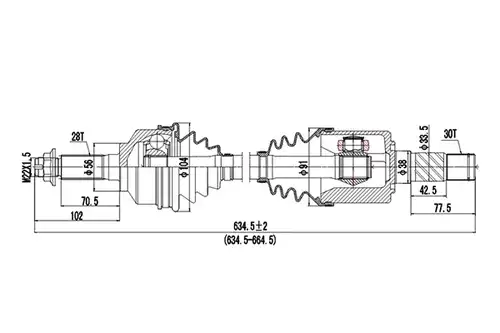 полуоска DYNAMATRIX DDS227065