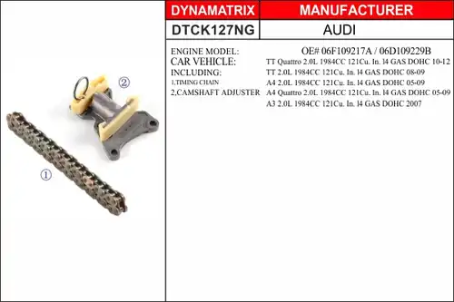 комплект ангренажна верига DYNAMATRIX DTCK127NG