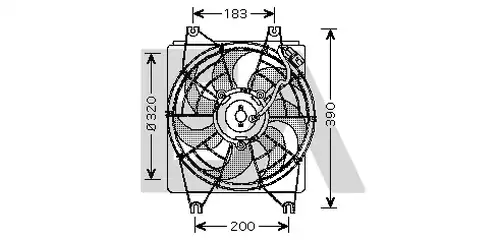 вентилатор, охлаждане на двигателя EACLIMA 33V28022