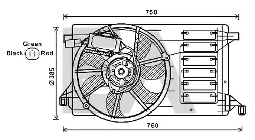 вентилатор, охлаждане на двигателя EACLIMA 33V52043