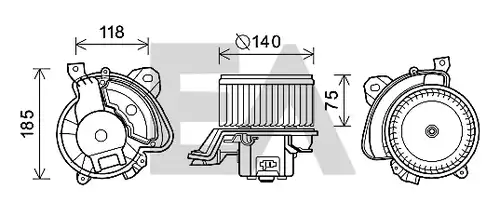 електромотор, вентилатор вътрешно пространство EACLIMA 42A03001