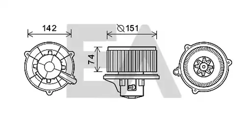 електромотор, вентилатор вътрешно пространство EACLIMA 42A36002