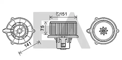 електромотор, вентилатор вътрешно пространство EACLIMA 42A36011