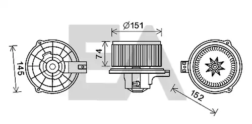 електромотор, вентилатор вътрешно пространство EACLIMA 42A36015
