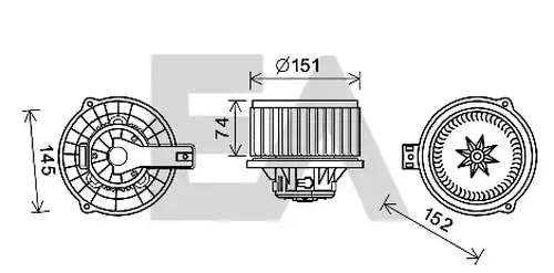 електромотор, вентилатор вътрешно пространство EACLIMA 42A36016