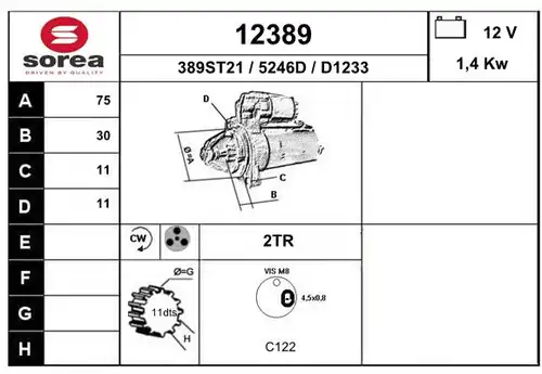 стартер EAI 12389