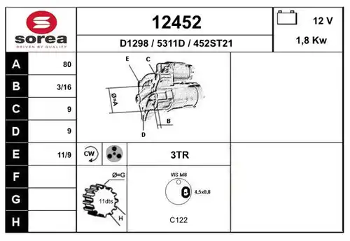 стартер EAI 12452