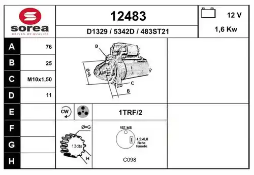 стартер EAI 12483