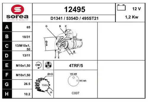 стартер EAI 12495