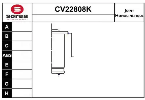 каре комплект, полуоска EAI CV22808K