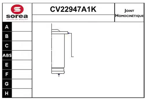 каре комплект, полуоска EAI CV22947A1K