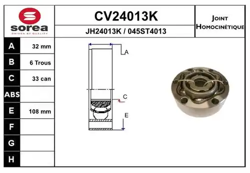 каре комплект, полуоска EAI CV24013K