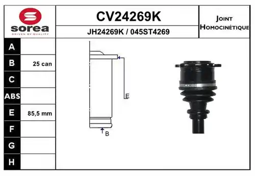 каре комплект, полуоска EAI CV24269K