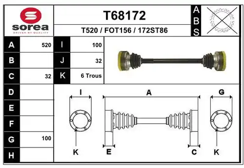 полуоска EAI T68172