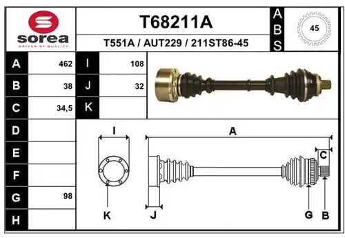 полуоска EAI T68211A